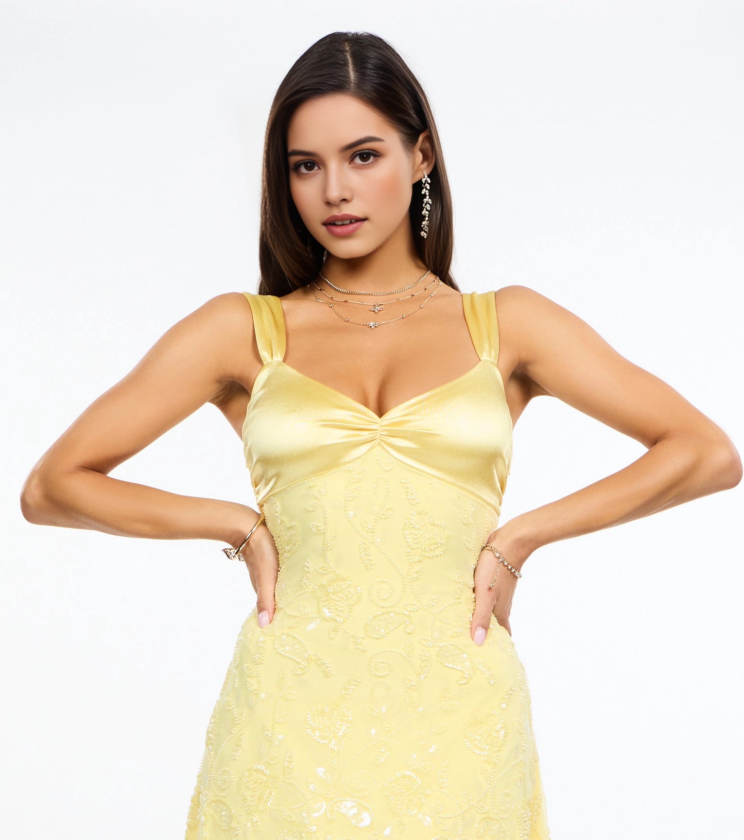 Sparkly fit-flare v-neck strap open-back mini homecoming party dress