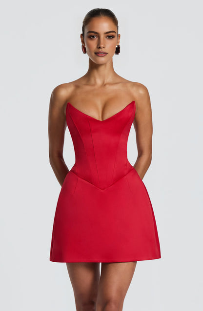 Classic A Line Strapless Corset Lace Up Back Mini Homecoming Dress