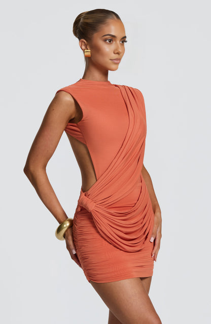Elegant Bodycon High Neck Sleeveless Open Back Mini Homecoming Dress