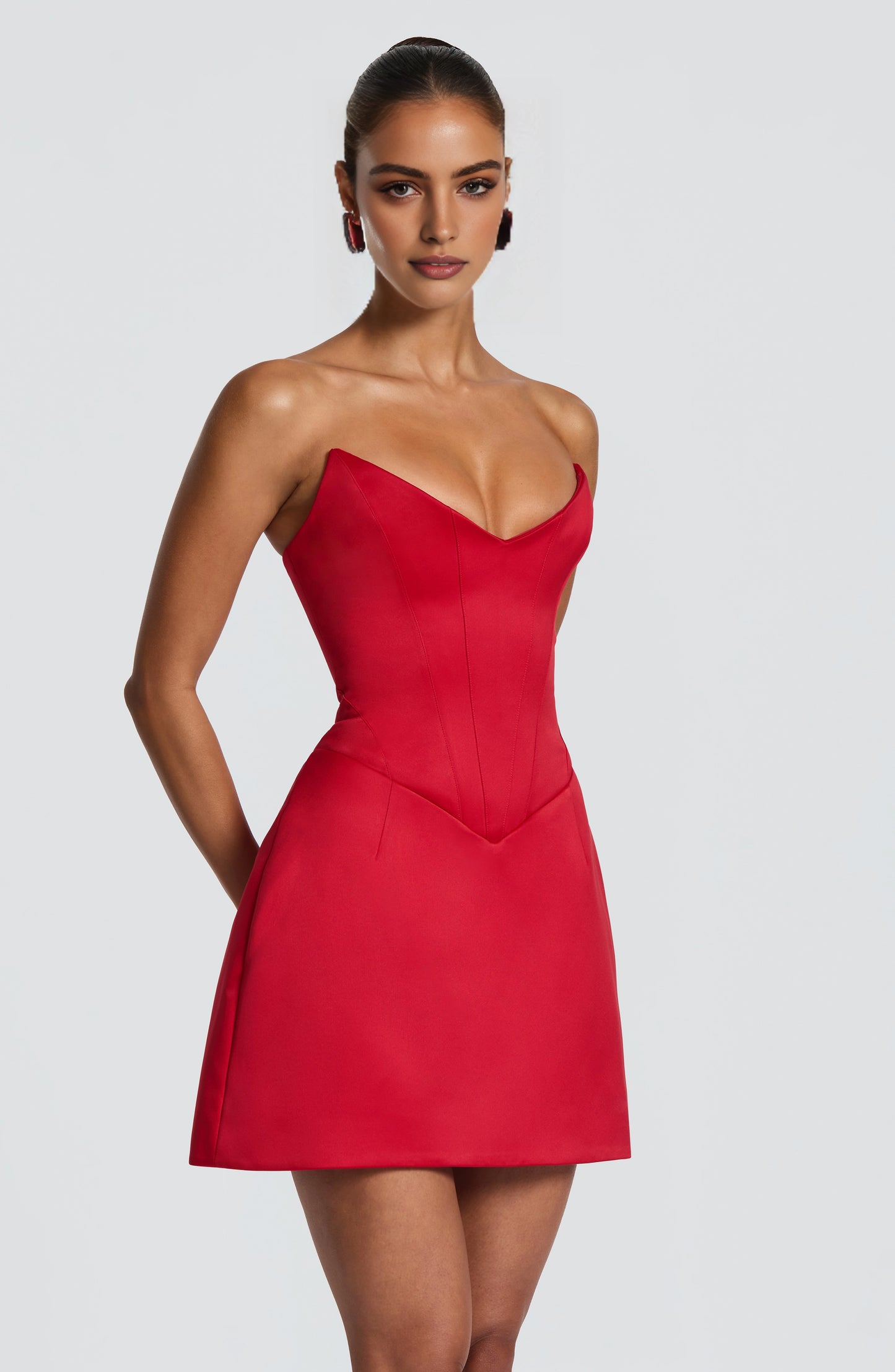 Classic A Line Strapless Corset Lace Up Back Mini Homecoming Dress