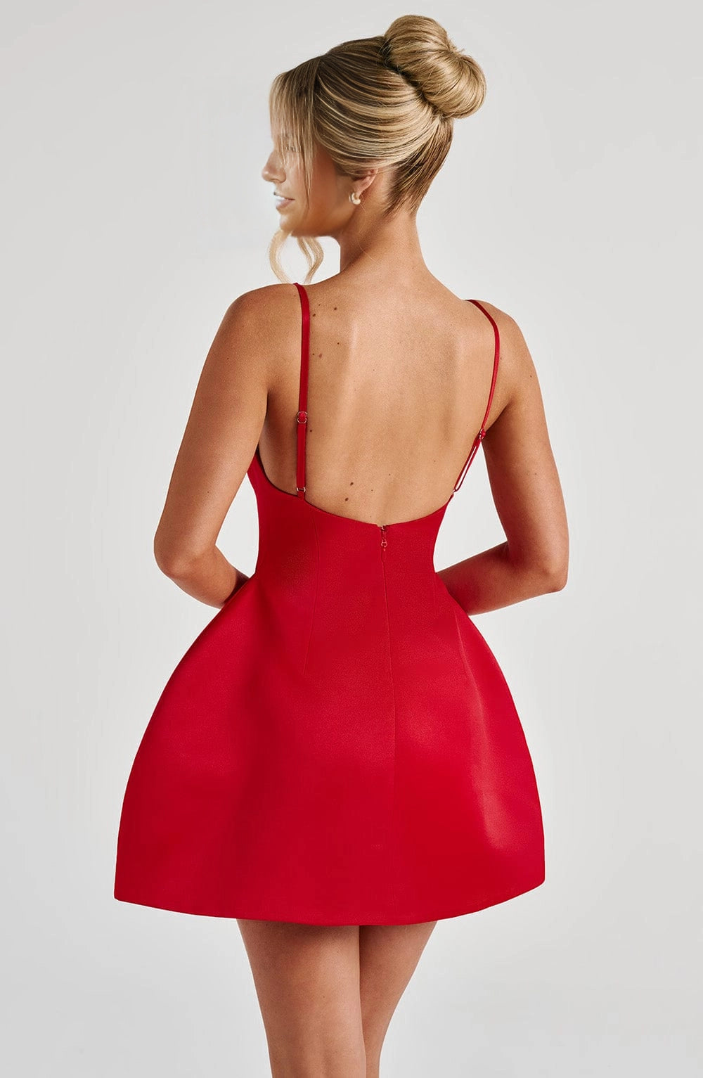 Chic A Line Square Neck Spaghetti Strap V Back Mini Homecoming Dress