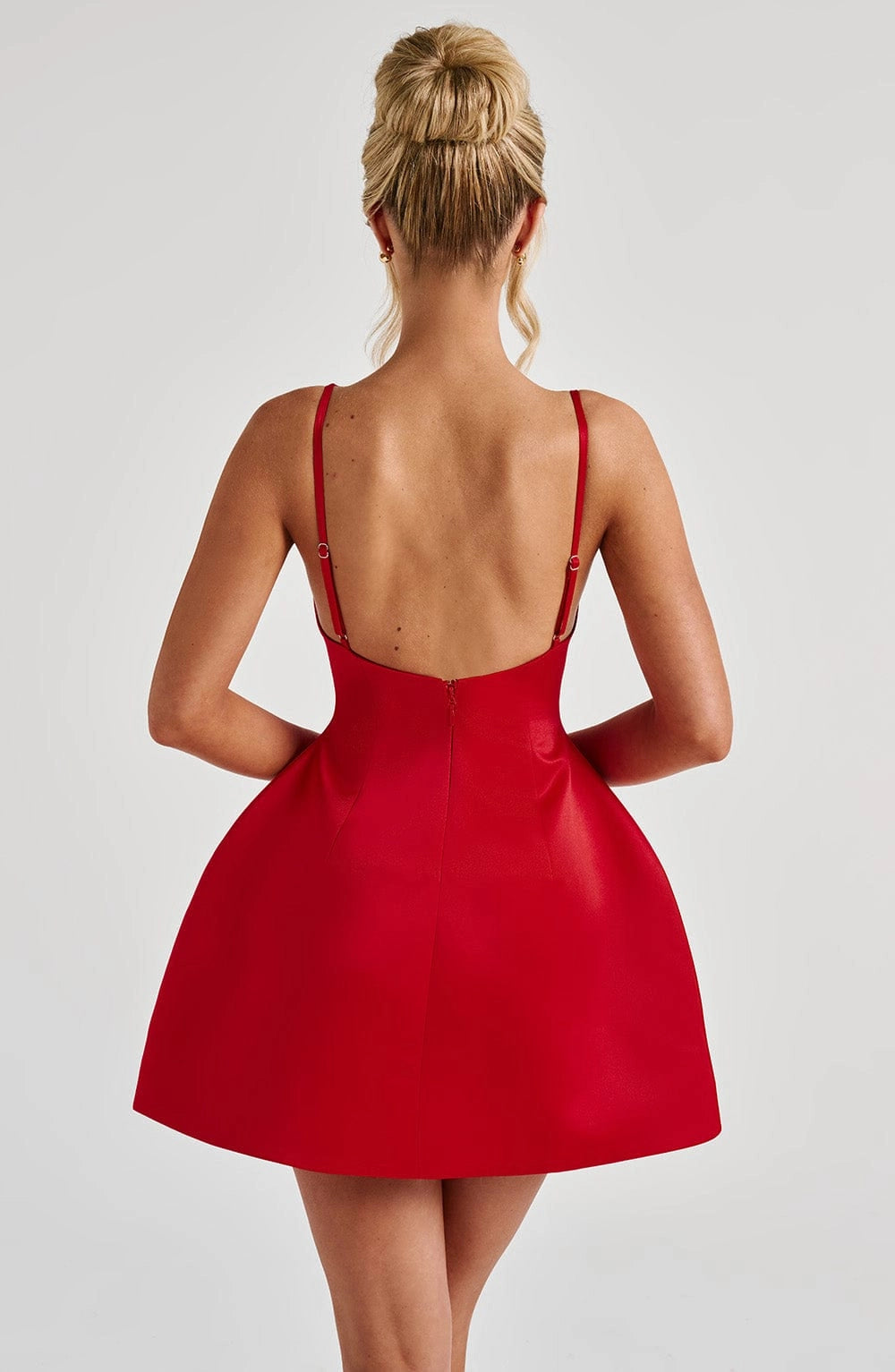 Chic A Line Square Neck Spaghetti Strap V Back Mini Homecoming Dress