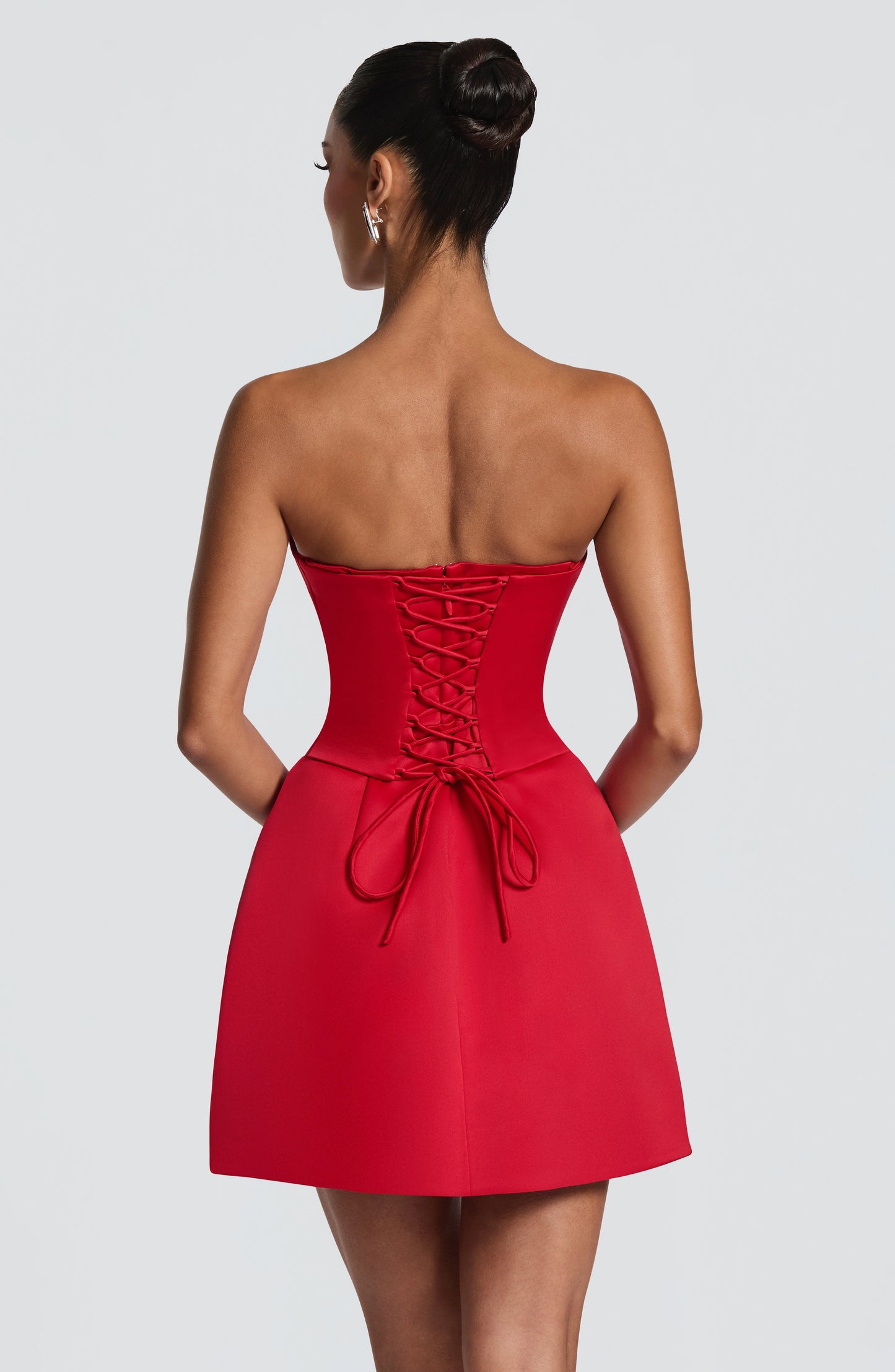 Classic A Line Strapless Corset Lace Up Back Mini Homecoming Dress