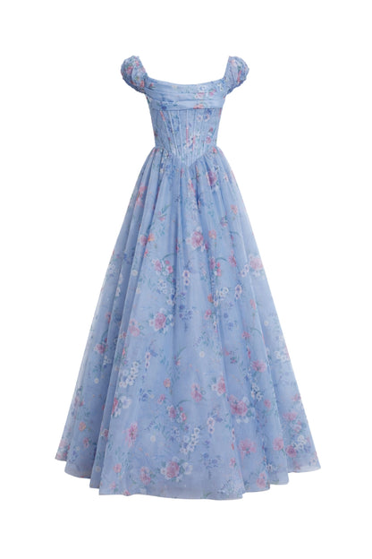 Plus Size Romantic A Line Off Shoulder Corset Lace Up Long Prom Dress