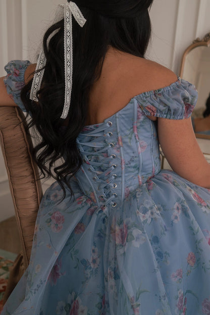 Plus Size Romantic A Line Off Shoulder Corset Lace Up Long Prom Dress