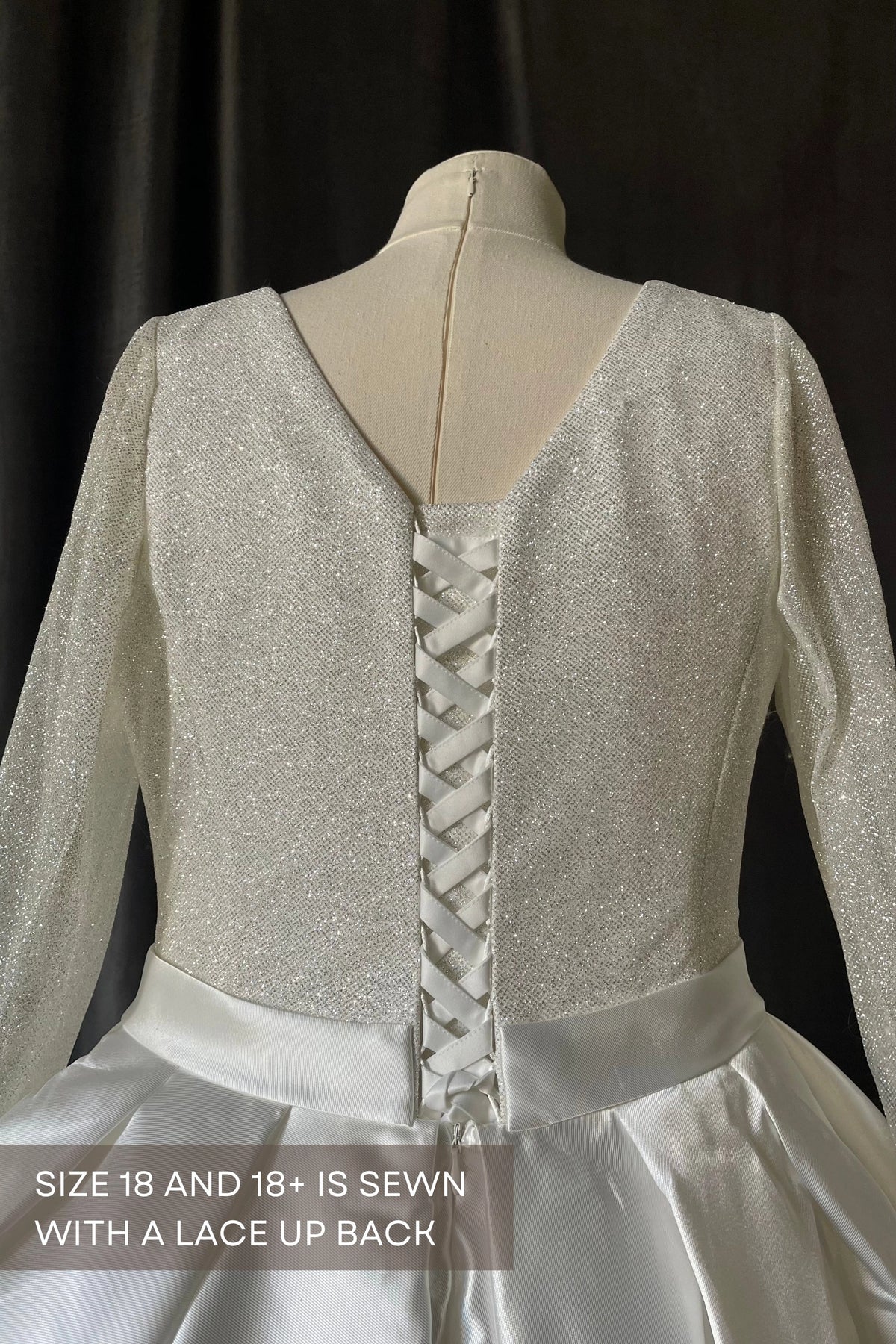 Elegant Ball Gown V-Neck Long Sleeve V-Back Plus Size Wedding Dress