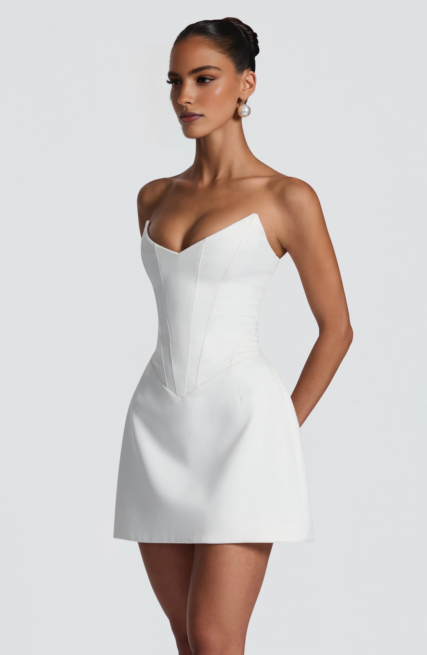 Classic A Line Strapless Corset Lace Up Back Mini Homecoming Dress